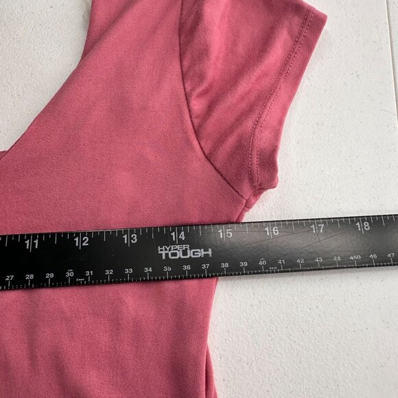 Rue21 Pink Scoop Neck Short Sleeve Mini Dress M Summer Blush Stretch Boho Y2K - Picture 3 of 6
